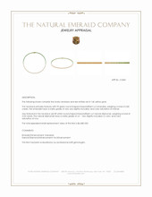 2.85 Ct. Emerald and Natural Diamond Tennis/Riviere Necklace, 14K Yellow Gold Appraisal