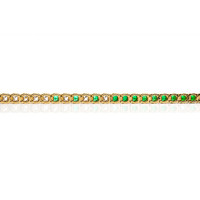 2.85 Ct. Emerald and Natural Diamond Tennis/Riviere Necklace, 14K Yellow Gold Image