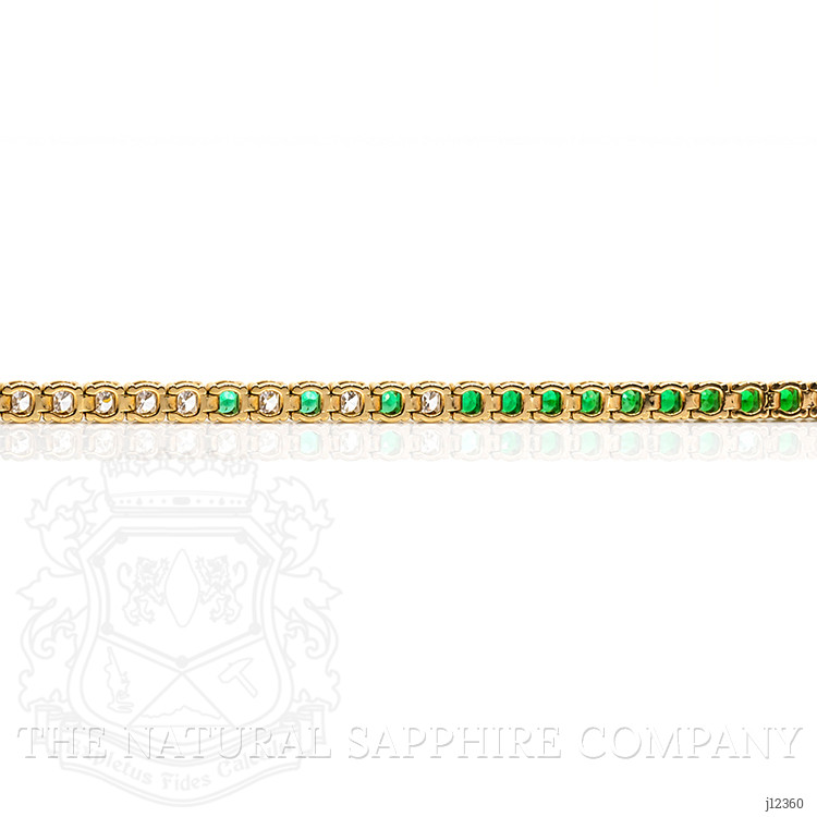 2.85 Ct. Emerald and Natural Diamond Tennis/Riviere Necklace, 14K Yellow Gold