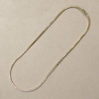 2.85 Ct. Emerald and Natural Diamond Tennis/Riviere Necklace, 14K Yellow Gold Life Style