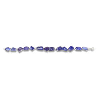 108.83 Ct.Tw.Total Carat Weight Violetish Blue Tanzanite and Natural Diamond Accent Stones Bracelet, 18K White Gold Image