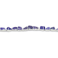 108.83 Ct.Tw.Total Carat Weight Violetish Blue Tanzanite and Natural Diamond Accent Stones Bracelet, 18K White Gold Image