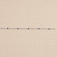 0.71&nbsp;Ct.Tw.Total Carat Weight Blue Sapphire and Natural Diamond Pave Bracelet, 14K White Gold Image