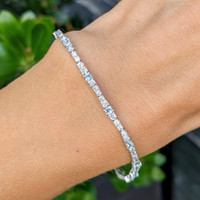 0.75 Ct.Tw. Aquamarine 14K White Gold bracelet