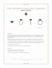 3.07 Ct. Tsavorite Garnet and Natural Diamond Pave Ring, Platinum 950 Appraisal