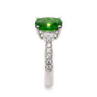 3.07 Ct. Tsavorite Garnet and Natural Diamond Pave Ring, Platinum 950 Image