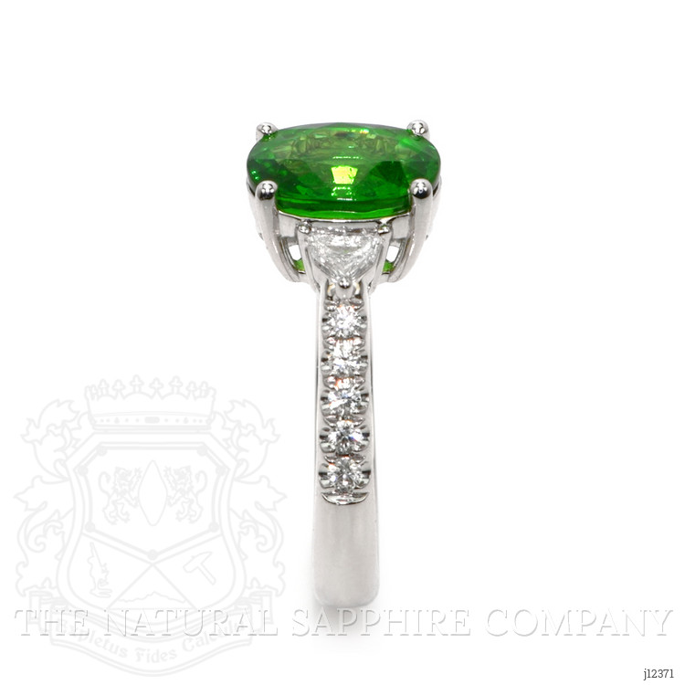 3.07 Ct. Tsavorite Garnet and Natural Diamond Pave Ring, Platinum 950