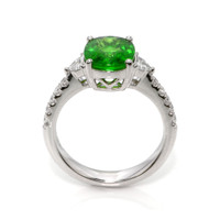 3.07 Ct. Tsavorite Garnet and Natural Diamond Pave Ring, Platinum 950 Image