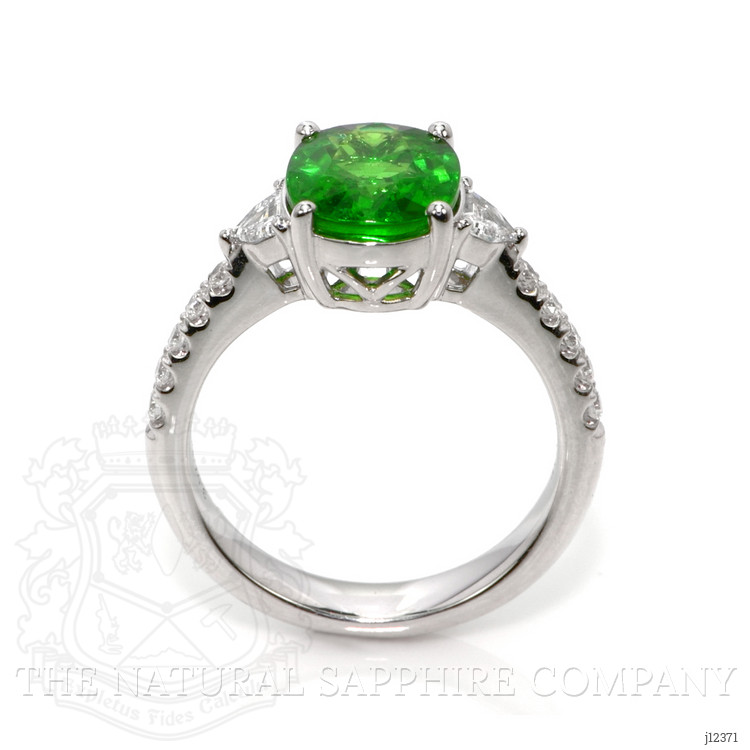 3.07 Ct. Tsavorite Garnet and Natural Diamond Pave Ring, Platinum 950