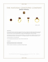 6.00 Ct. Red Rhodolite Garnet and Natural Diamond Three Stone Ring, 18K Yellow Gold Appraisal