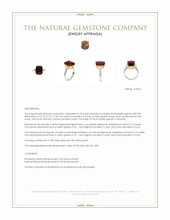 9.22 Ct. Red Rhodolite Garnet and Natural Diamond Three Stone Ring, 18K White & Yellow Appraisal