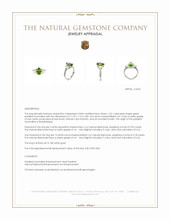 2.01 Ct. Green Paraiba Tourmaline and Natural Diamond Three Stone Ring, 18K White Gold Appraisal