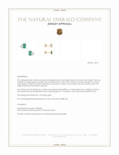 0.26 Ct.Tw.Total Carat Weight Emerald and Natural Diamond Studs Earrings, 14K Yellow Gold Appraisal
