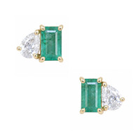 0.26 Ct.Tw. Emerald 14K Yellow Gold earring