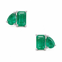 0.56 Ct.Tw. Emerald 14K White Gold earring