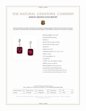 20.62 Ct.Tw.Total Carat Weight Red Rhodolite Garnet and Natural Diamond Accent Stones Earrings, 18K Yellow & White Scan Report