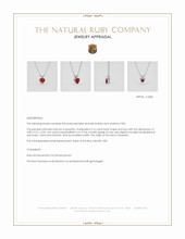 0.76 Ct. Ruby Solitaire Pendant, Platinum 950 Appraisal
