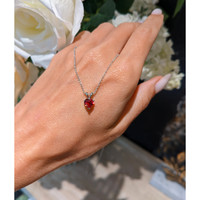 0.76 Ct. Ruby Solitaire Pendant, Platinum 950 Life Style