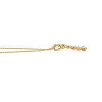 0.39 Ct. Pink Tourmaline and Natural Diamond Multi Stone Necklace, 14K Yellow Gold Image