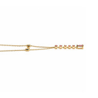 0.21 Ct. Pink Sapphire Bezel Necklace, 14K Yellow Gold Image