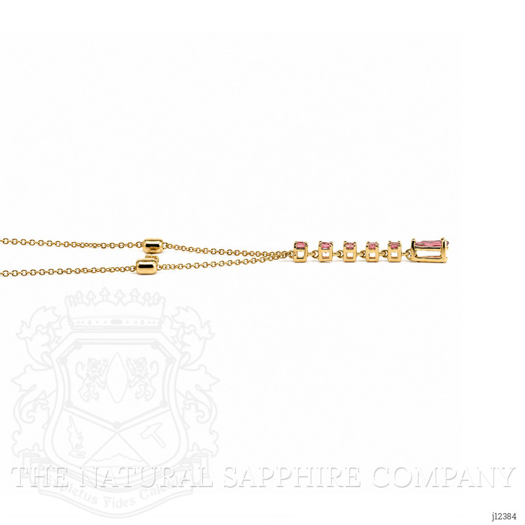 0.21 Ct. Pink Sapphire Bezel Necklace, 14K Yellow Gold
