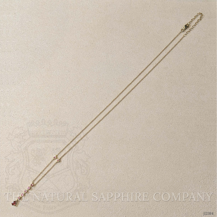 0.21 Ct. Pink Sapphire Bezel Necklace, 14K Yellow Gold
