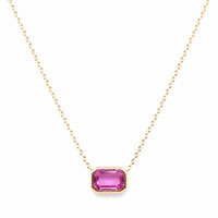 1.00 Ct. Sapphire 14K Yellow Gold necklace