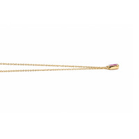 1.00 Ct. Pink Sapphire Bezel Necklace, 14K Yellow Gold Image