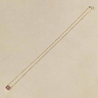 1.00 Ct. Pink Sapphire Bezel Necklace, 14K Yellow Gold Life Style