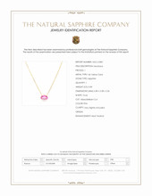 0.84 Ct. Pink Sapphire Solitaire Necklace, 14K Yellow Gold Scan Report