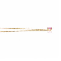 0.84 Ct. Pink Sapphire Solitaire Necklace, 14K Yellow Gold Image