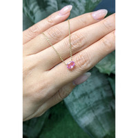 0.84 Ct. Pink Sapphire Solitaire Necklace, 14K Yellow Gold Life Style