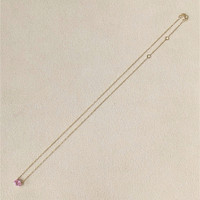 0.84 Ct. Pink Sapphire Solitaire Necklace, 14K Yellow Gold Life Style