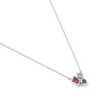 0.38 Ct.Tw.Total Carat Weight Pink Sapphire Bezel Necklace, 14K White Gold Image