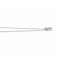 0.38 Ct.Tw.Total Carat Weight Pink Sapphire Bezel Necklace, 14K White Gold Image