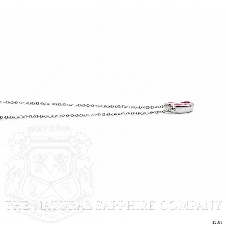 0.38 Ct.Tw. Pink Sapphire Bezel Necklace, 14K White Gold
