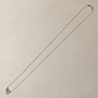 0.38 Ct.Tw.Total Carat Weight Pink Sapphire Bezel Necklace, 14K White Gold Life Style