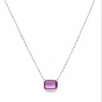0.81 Ct. Sapphire 14K White Gold necklace