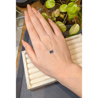 1.81 Ct. Blue Sapphire Bezel Necklace, 14K White Gold Life Style