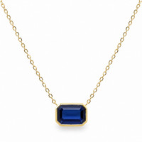 0.97 Ct. Sapphire 14K Yellow Gold necklace