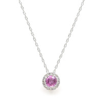 0.33 Ct. Sapphire 14K White Gold necklace