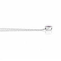0.33 Ct. Pink Sapphire and Natural Diamond Accent Stones Necklace, 14K White Gold Image