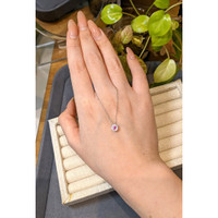 0.33 Ct. Pink Sapphire and Natural Diamond Accent Stones Necklace, 14K White Gold Life Style