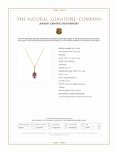 1.07 Ct. Purple Amethyst and Natural Diamond Solitaire Necklace, 14K Yellow Gold Scan Report