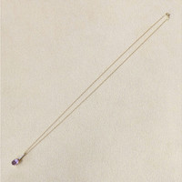 1.07 Ct. Purple Amethyst and Natural Diamond Solitaire Necklace, 14K Yellow Gold Life Style