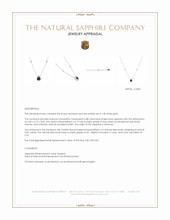 0.88 Ct. Blue Sapphire and Natural Diamond Bezel Necklace, 14K White Gold Appraisal