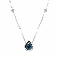 0.88 Ct. Sapphire 14K White Gold necklace