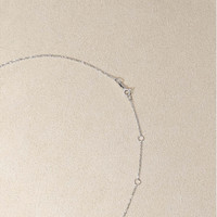0.88 Ct. Blue Sapphire and Natural Diamond Bezel Necklace, 14K White Gold Life Style