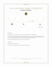 0.97 Ct. Ruby Solitaire Necklace, 14K Yellow Gold Appraisal