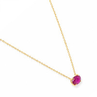0.97 Ct. Ruby Solitaire Necklace, 14K Yellow Gold Image